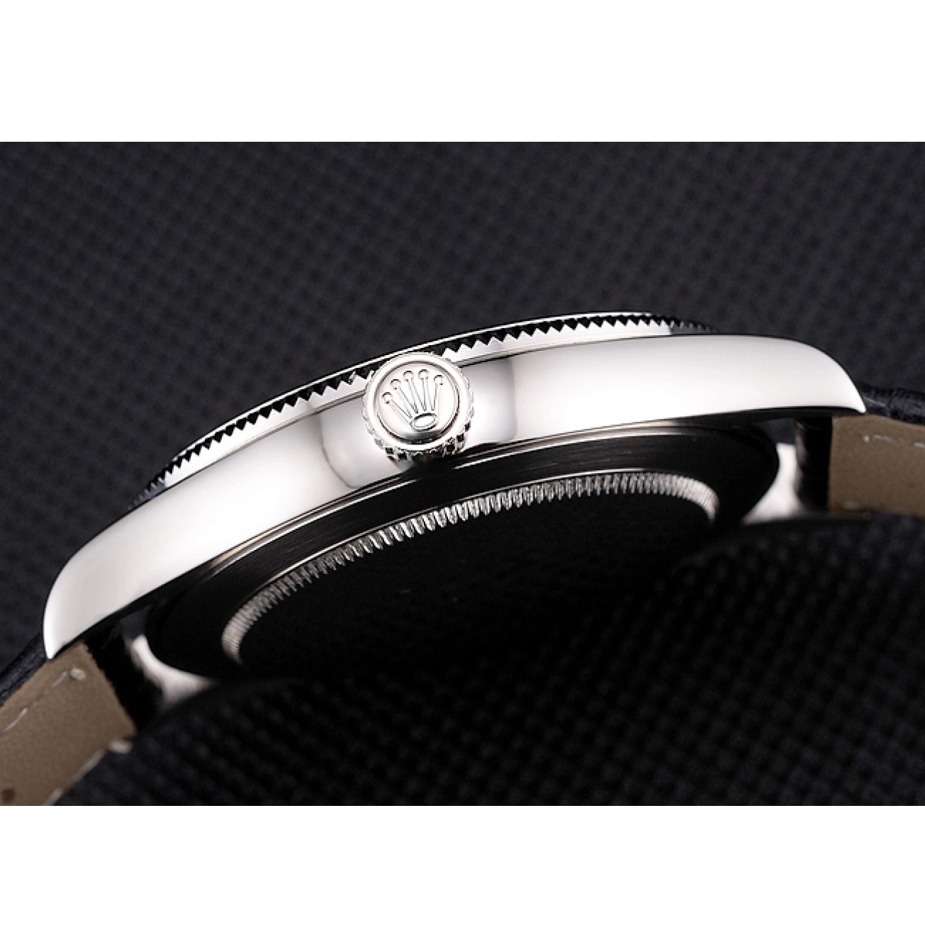 Aaa replica watch Dial Case Datejust Rolex Stainless Swiss Black Steel Strap Leather White 0723